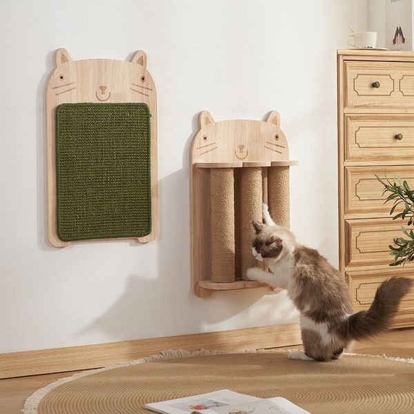 

Solid wood vertical board, durable and shavings free, scratching column, cat paw grinding products, household pet supplies