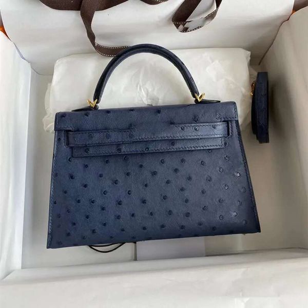 

10A Retro Designer Fashion shoulder handbag Mirror Quality Designers messenger 20 ostrich crossbody fashion belt mini bag to, Grey