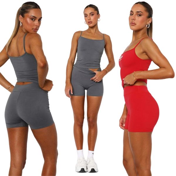 

Vest top tank tops women designer tees designer tank top womens debardeur summer sexy tee shirt knit sleeveless backless tops croptop shirts clothing 2 piece set, Gray