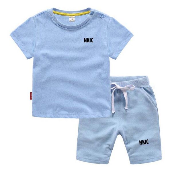 

2pcs Kids Clothing Sets Summer Baby Boy Sport Outfits Children Clothes Sets Brand Clothing 100% Cotton Blue T-Shirt Shorts Set for Toddler Girls, Red 1
