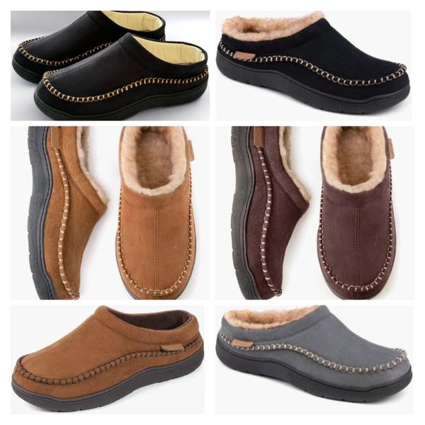 

Winter cotton slippers designers design woolen edge indoor home outdoor leisure non-slip warm suede scuffs slippers, White