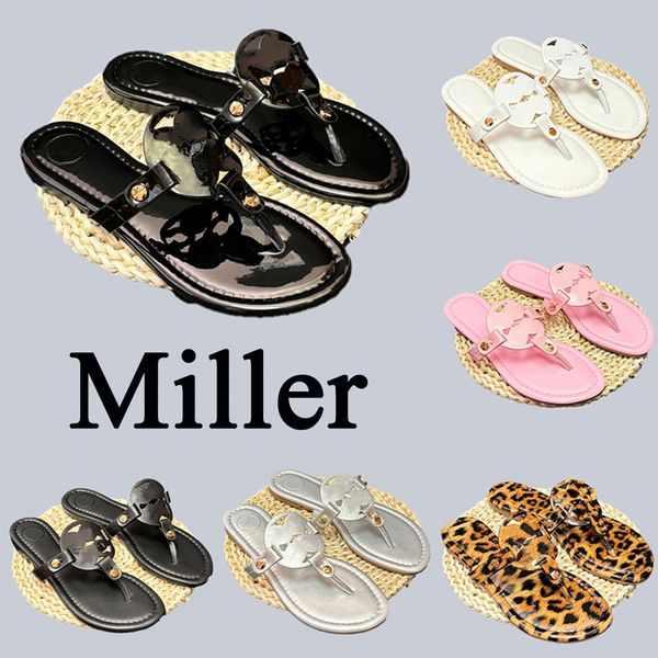 

Designer Sandals Slippers Sport miller Metallic Snake Leather Designer Slides Womens White Black Patent Yellow Pink Silver Flip Flops Ladies Sandals, Tb-2