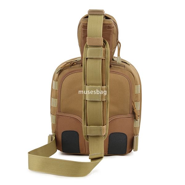 

New outdoor tactical single shoulder oblique cross chest bag cycling sports leisure small backpack, Khaki