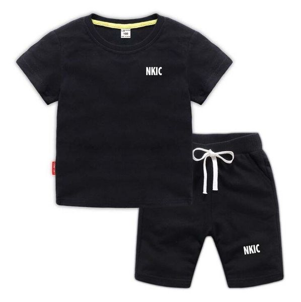 

2pcs New Kids Clothing Sets Summer Brand Print Baby Boy Sport Outfits Children Clothes Sets Clothing T-Shirt Shorts Set for Toddler Girls 2-13 Years, Red 1