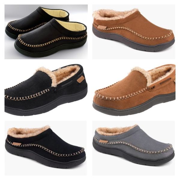 

Fall cotton slippers designers design woolen edge indoor home outdoor leisure non-slip warm suede slippers, Khaki