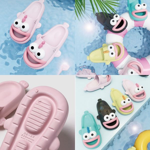

Cartoon Sandals slippers slide cute image mens women child home outdoor beach Comfortable soft bule black pink yellow, Red
