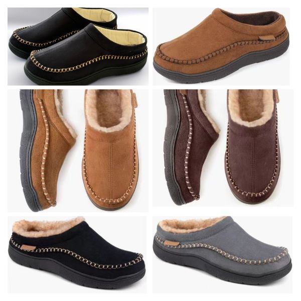 

Fall cotton slippers designers design woolen edge indoor home outdoor leisure non-slip warm suede scuffs slippers, Grey