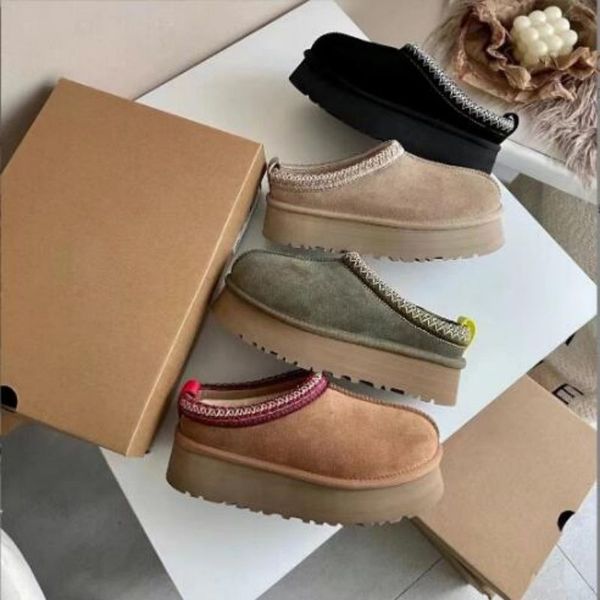 

Australia Designer Sandals Womens Tasman Classics Ultra Platform Slippers Clog Mens Slides Tazz Fur Boots Chestnut Winter, With logo no box image color
