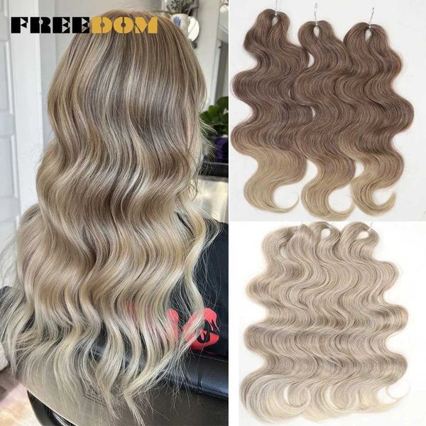 

Synthetic Body Wave Crochet - 24 Inches 3Pcs Brown Blonde Ombre Wavy Braiding Hair for Braids & Hairstyles, Others color
