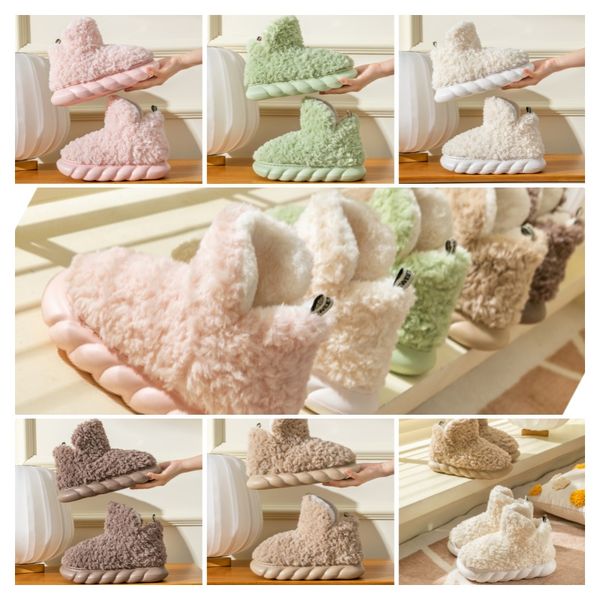 

High-top cotton slipper winter warm Men and women couples Indoor and outdoor non-slip Soft bottom Cute plush cotton shoe, Brown