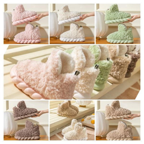 

High-top cotton slippers winter warm Men and women couples Indoor and outdoor non-slip Soft bottom Cute plush cotton booties, Black