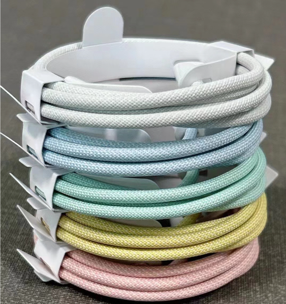 Macaron colorful 60W PD Cables USB C to USB C Cable Type C 1M 3FT Nylon Braided Fast Charger Charging Cable for iPhone 15/15 Pro/15 Plus/15 Pro Max Samsung S24/S24 Ultra/S23
