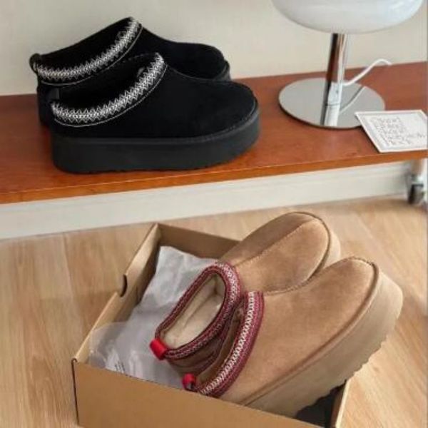 

2024 designer tazz slippers womens slides sandals women winter tasman slipper boots snow shoes classic ankle black pink sandal, With logo no box image color