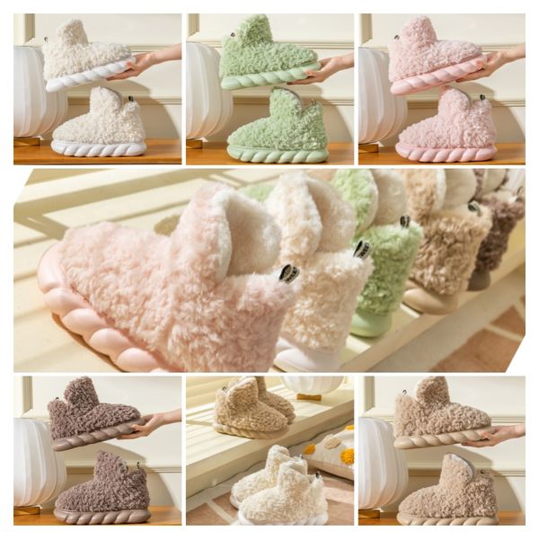 

High-top package with cotton slippers winter warm Men and women couple Indoor and outdoor non-slip Soft bottom cotton shoes, Brown