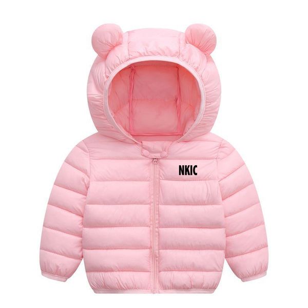 

Baby Boys Girls Ear Hooded Brand Light Down Jackets Coats Winter Warm Cotton-padded Infant Kids Outerwear Thick Children 2-6 Years, Sky blue