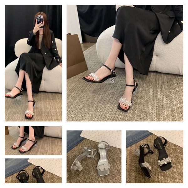 

2024 Designer sandals High heels Leather shoes summer flat slide Womens beach sandals party Oran shoes, Blue