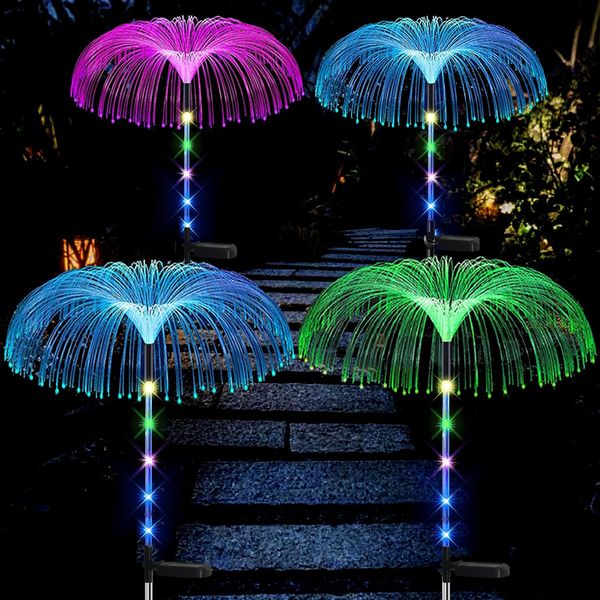 

Solar Jellyfish Lights Outdoor Single Fiber Optic Holiday Lights Waterproof Garden Landscape Patio Jellyfish Decorative Lights