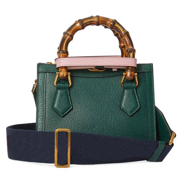 

Handbag Women's Shoulder Bag Made of Genuine Leather Material, Bamboo Handle, Magnet Buckle Opening and Closing Method, Super Large Capacity, Green