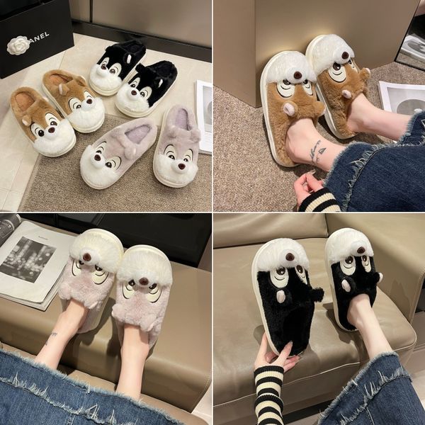 

designer slippers cartoon squirrel cotton women men room slippers home cotton slippers fashion home shoes, Blue