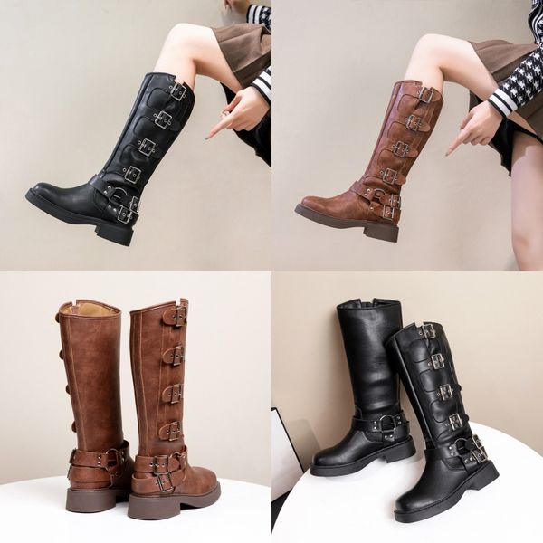 

Boots 2024 High Quality Ladies Shoes Zip Womens Boots Fashion Belt Modern Boots Women Sexy Pointed Toe Knee-High Boots, Clear