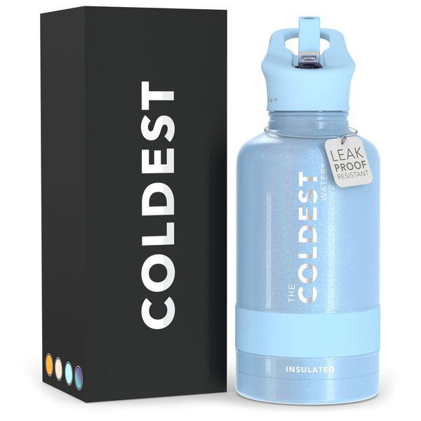 

Coldest Water Bottle with Straw Lid Vacuum Insulated Stainless Steel Metal Thermos Bottles Reusable Leak Proof Flask for Sports Gym (64 oz) C005, Sailor blue