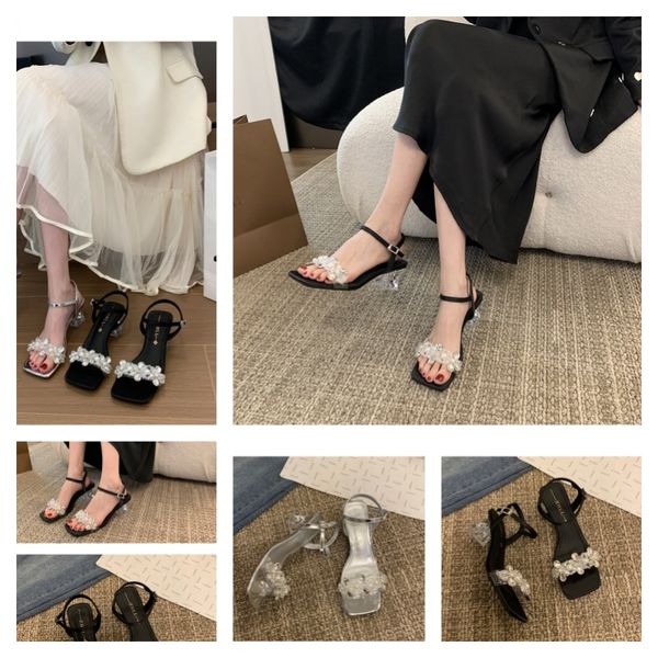 

2024 Designer sandals High heels Leather shoes summer flat slide Womens beach sandals party wedding Oran shoes, Blue