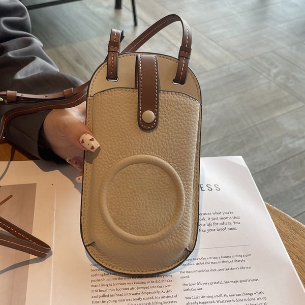 Universal Crossbody Designer Phone Case for Apple iPhone 16 15 Pro Max Samsung Galaxy S25 S24 S23 Note 20 Ultra Luxury Genuine Leather Bag Purse Back Card Holder Beige
