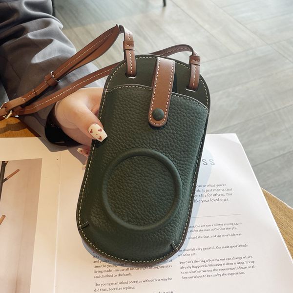 Universal Crossbody Designer Phone Case for Apple iPhone 16 15 Pro Max Samsung Galaxy S25 S24 S23 Note 20 Ultra Luxury Genuine Leather Bag Purse Back Card Holder Green