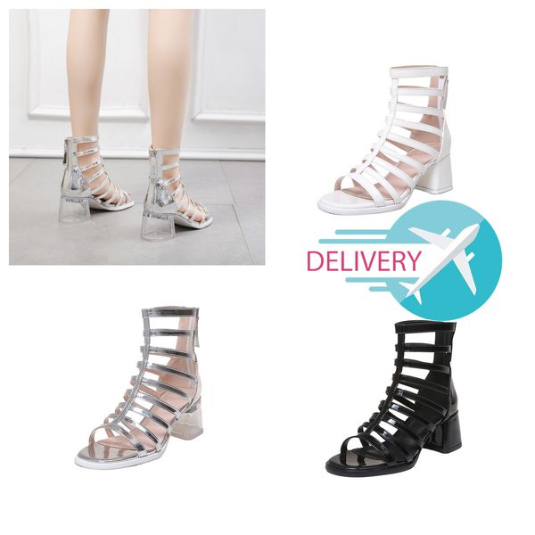 

Sandals high heels designer sandals designer heels slides womens fashionable women's boots white high heel Buckle chunky womens summer beach 2024 34-40, Grey
