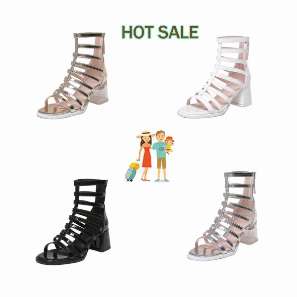 

designer sandals designer heels slides slippers womens Sandals high heels women's back zipper fashionable women's boots white high heel Buckle chunky, Grey