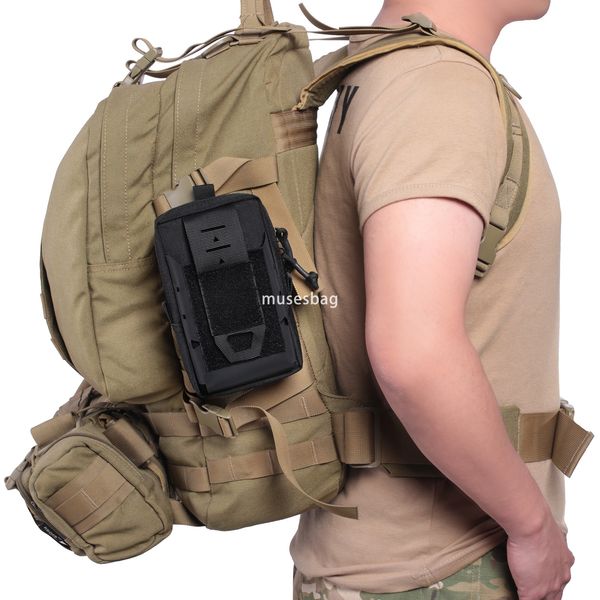 

1000D Nylon men's and women's Outdoor Sports MOLLE Mobile phone Clutter storage bag Mountain Hiking sports waist pack, Black