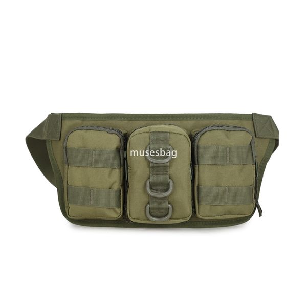

Triple waist pack fashion leisure sports outdoor bag kettle bag running carry-on bag camouflage bag, Black