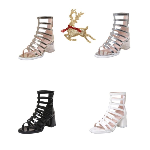 

designer sandals designer heels slides slippers womens Sandals high heels fashionable women's boots white high heel Buckle chunky 2024, Red