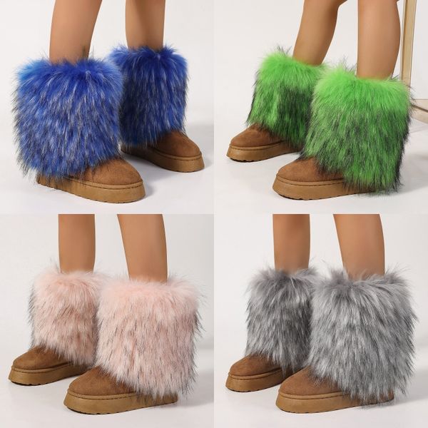 

designer womens australia slippers slides chesut shoes platform fluffy sheepskin fur leather classic women, Ivory