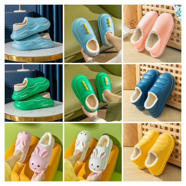 

Winter Warm Cotton Slipper Rubber Waterproof Indoor and Outdoor Can Designer Rubber Low Top Rain Boots Warm Anti-slip Cotton Slippers, Grey