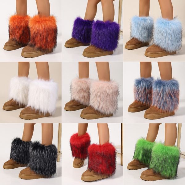 

Slippers Boots Chestnut Fur Slides Sheepskin Shearling Mules Women Men Ultra Mini Platform Boot Slip-on Shoes Suede Comfort Fall Winter Booist, Blue
