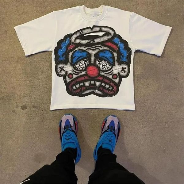 

Summer new men women designer T-shirts Fashion cartoon print Top Short sleeve Retro trend white Cotton Polo short sleeve street hip-hop graffiti shirt apparel pj1, Color 2