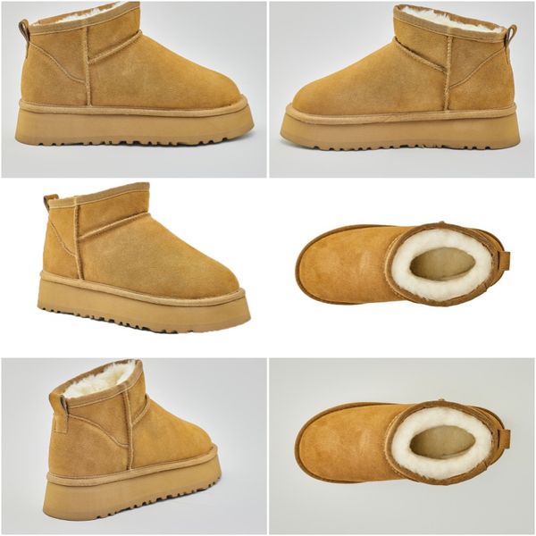 

Casual winter new thick bottom snow boots women's mini warm solid color short cotton shoes, Red