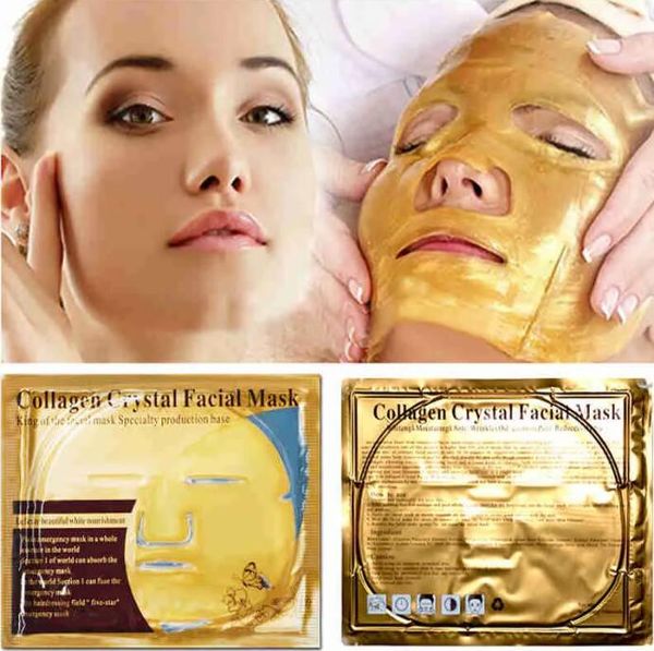 Gold Bio-Collagen Facial Mask Anti-Aging Anti-Wrinkle Hydrating Moisturizing Firming Whitening Face Mask Peels 60g/pcs DHL free