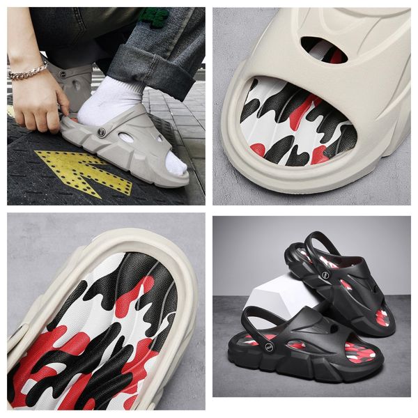 

plus size slippers for men, summer breathable sandals, beach sandals, couple slippers, home wear, casual sandals, trendy men grey beige GAI, Black