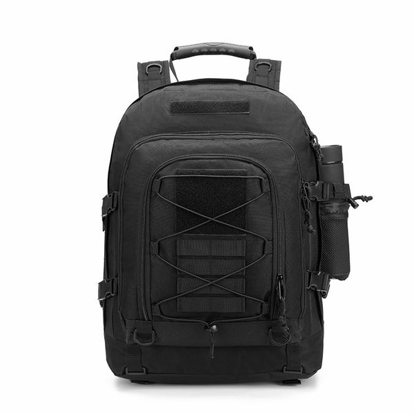 

Spot tactical hiking backpack 65L large capacity can be expanded waterproof wear-resistant outdoor sports backpack, Black