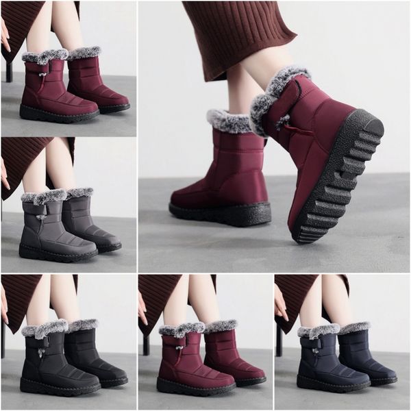 

2024 new Designer Casual Snow Boots Martin Ankle Ski Boots Non-Slip Round Toe Velcro shoes, Grey