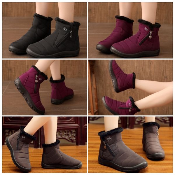 

Designer casual new women's popular casual side zipper snow boots mid-calf boots wider cold short boots, Blue