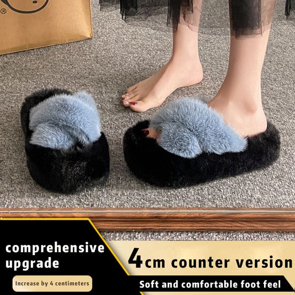 

Fashion Designer Women's Summer rubber flat bottom Slippers White Blue Beige Indoor Comfortable Thick Plush Panda sandal Size 35-41, Dark green