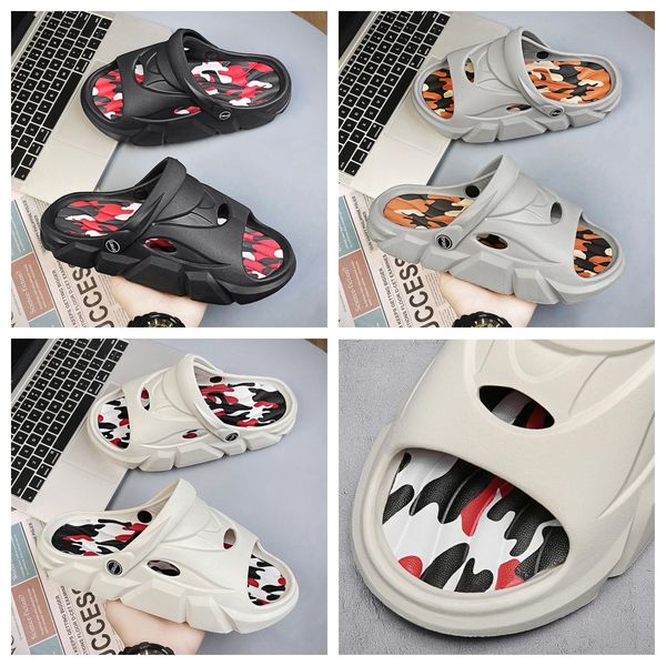 

large size slippers for men, summer breathable sandals, beach sandals, couple slippers, home wear, casual sandals, trendy men grey white GAI, Black