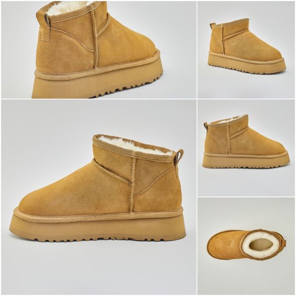 

2024 new winter casual new short plush women's ankle boots thick bottom casual warm women's snow boots ankle boots, Red