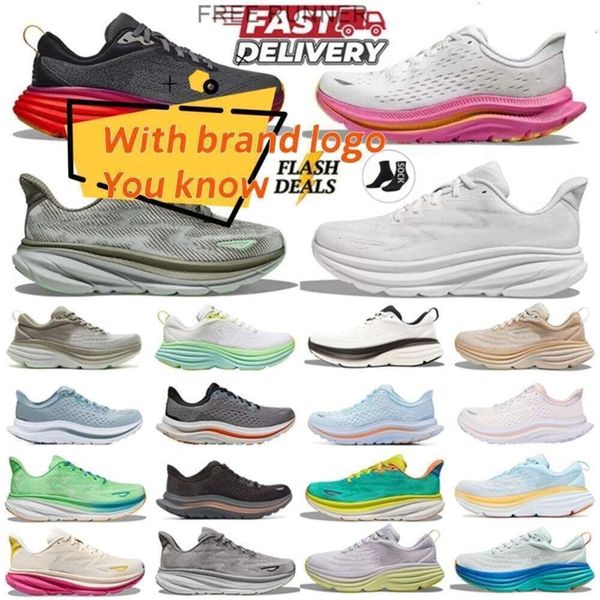 

Top Quality Clifton 9 Running Shoes Bondi 8 Black White Pink Ice Blue Mint Peach Whip Red Carbon 2 Cloud Bottoms Runners Trainers Jogging Sports Sneakers Big size 36-47