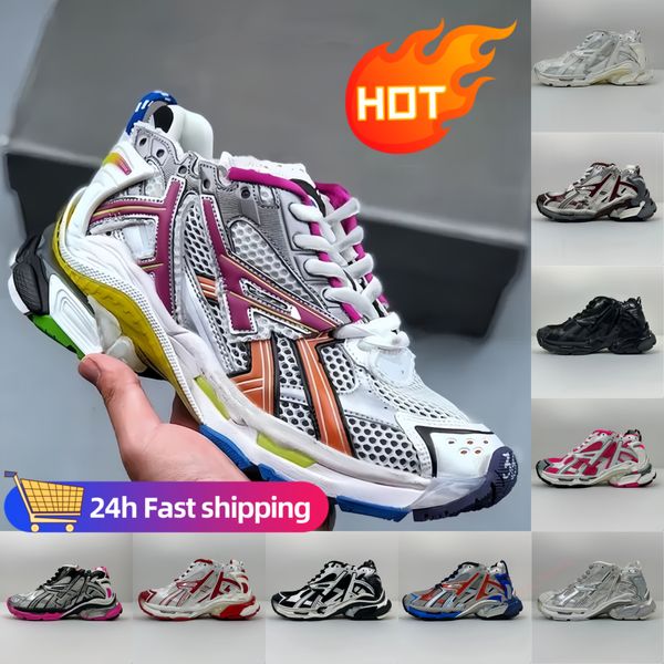 

2024 Track3 Sneakers 7.0 Casual Shoes Designer Platform Brand Graffiti White Black Deconstruction Transmit Women Men Tracks Trainers outdoor shoe -46, Red