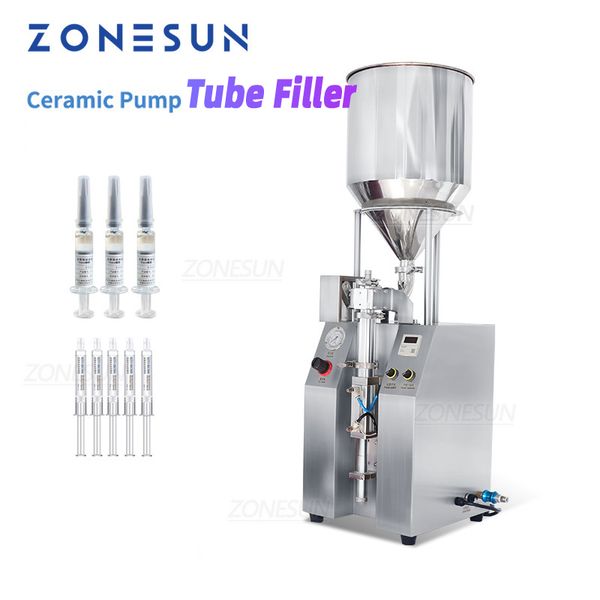 ZONESUN Semi-Automatic Syringe Filling Machine ZS-YTCP12V Pneumatic Cosmetics Industries Production Line