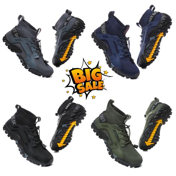 

2024 Designer Shoes Free shipping Green Grey Blue Men's Women's lace-up resistant sports casual shoes Outdoor breathable lightweight High cut thick soled 38-48, Black